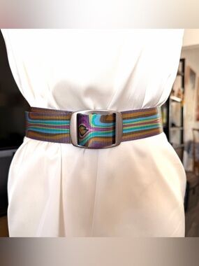 Croakies Colorful Striped Fabric Waist Belt